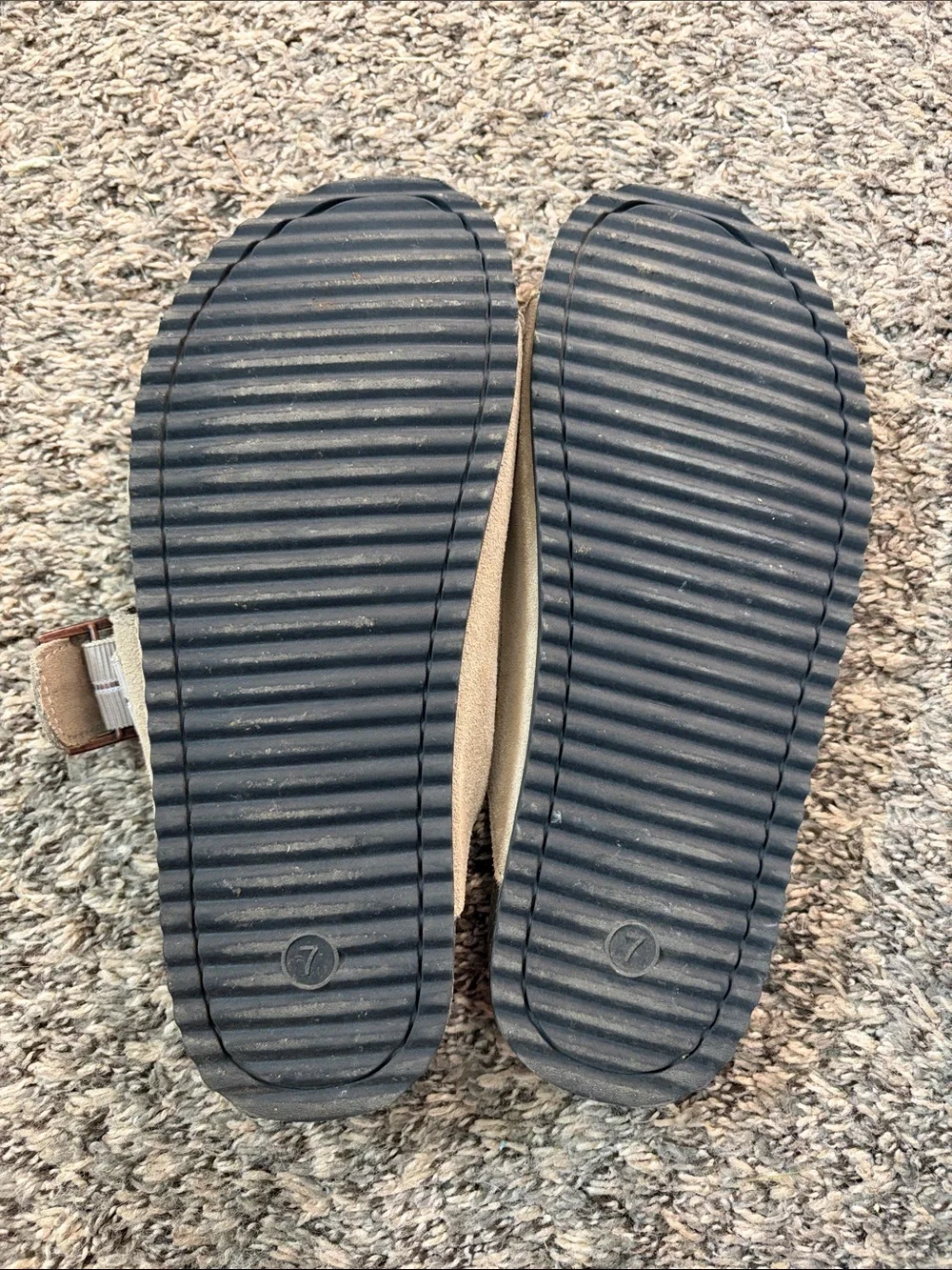 Goodfellow & Co Tan Suede Double Buckle Slide Sandals